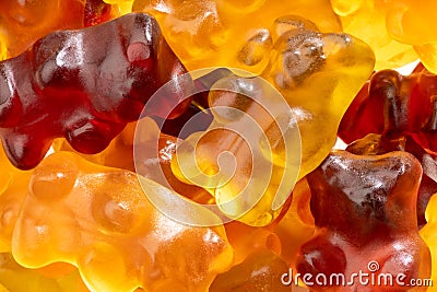 Close up shot of different gummy bears Editorial Stock Photo
