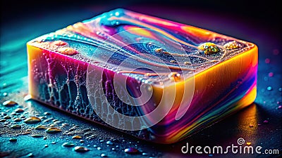 A Detailed Macro View of a Scratched and Aged Bar of Soap Rustic Texture and Surface Detail for Stock Photo