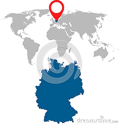 Detailed map of Germany and World map navigation set. Flat vector illustration. Vector Illustration