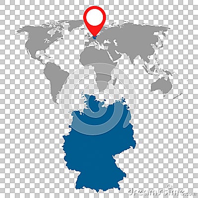 Detailed map of Germany and World map navigation set. Flat vector illustration. Vector Illustration