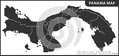 The detailed map of Panama with regions or states. Administrative division Vector Illustration