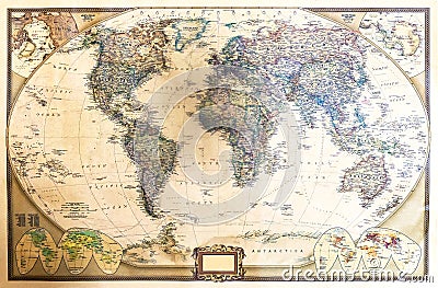 Detailed map of the world. Stock Photo