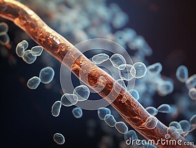 detailed microscopic image of Bacillus anthracis Stock Photo