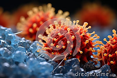 Detailed Microscopic Structure Of Virus In Lungs. Its Devastating