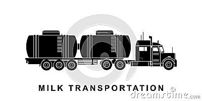 Detailed milk tanker truck illustration Cartoon Illustration