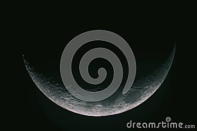 Detailed moon picture, Half Moon Background / The Moon is an astronomical body that orbits planet Earth, Stock Photo