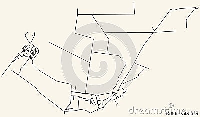 Street roads map of the DRÃœTTE QUARTER, SALZGITTER Vector Illustration