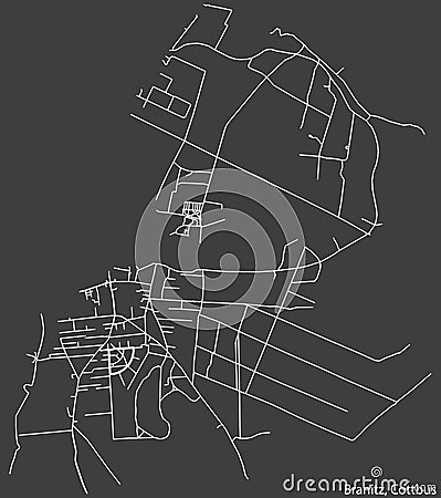 Street roads map of the BRANITZ DISTRICT, COTTBUS Vector Illustration