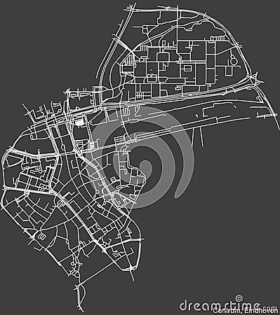 Street roads map of the CENTRUM DISTRICT, EINDHOVEN Vector Illustration