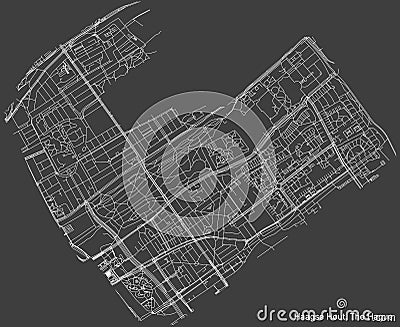 Street roads map of the HAAGSE HOUT DISTRICT Vector Illustration
