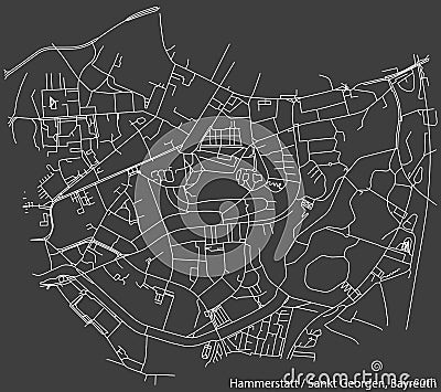 Street roads map of the HAMMERSTATT-ST. GEORGEN DISTRICT, BAYREUTH Vector Illustration