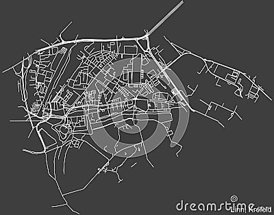 Street roads map of the LINN DISTRICT, KREFELD Vector Illustration