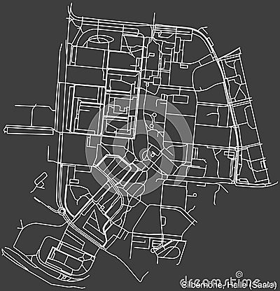 Street roads map of the SILBERHÃ–HE DISTRICT, HALLE SAALE Vector Illustration