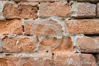 Detailed old red brick wall background texture Stock Photo