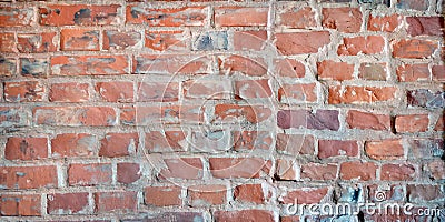 Detailed old red brick wall background texture Stock Photo