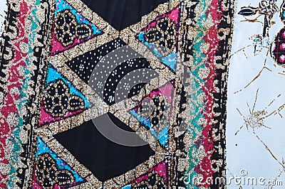 Detailed patterns of Indonesia batik cloth Editorial Stock Photo