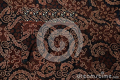Detailed patterns of Indonesia batik clothes. Stock Photo