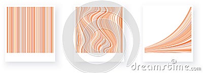 Detailed peach fuzz striped geometric pattern composed of big amount of thin peach and orange stripes Vector Illustration