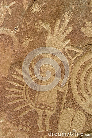 Detailed Petroglyph Stock Photo