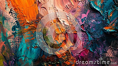 .A detailed photograph capturing the fluidity of abstract paint strokes on canvas Stock Photo