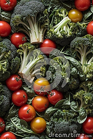 Detailed Photorealistic Seamless Pattern of Mixed Vegetables Stock Photo