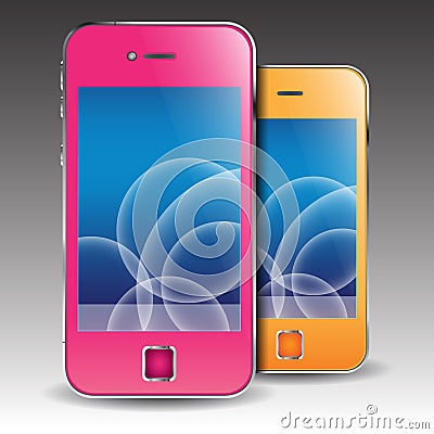 realistic cellphone Vector Illustration