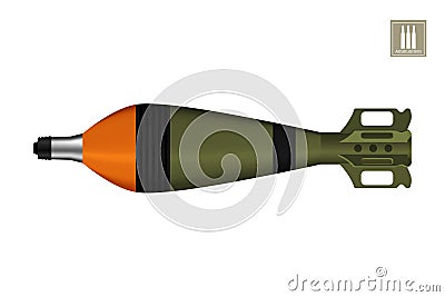 Detailed realistic image of tank mine. Army rocket explosive. Weapon icon. Military object Vector Illustration