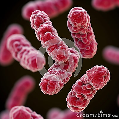 Detailed Render of Bacteria Streptococcus Structure Stock Photo