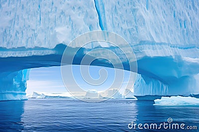 detailed shot of crevices in a towering iceberg Stock Photo