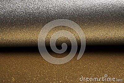 Detailed texture of glittering silver and gold dust surface for christmas Stock Photo