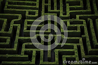 detailed top view of a maze Stock Photo