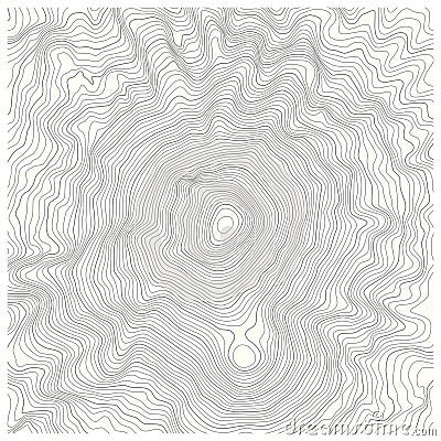 Detailed topographic map with contour lines of a mountain Vector Illustration