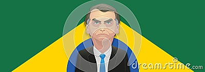 October 17, 2018 - Jair Bolsonaro. Right-wing candidate Vector Illustration