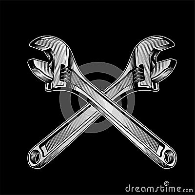 Detailed vector illustration of a wrench Vector Illustration