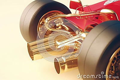 A detailed view of the antilock braking system installed on a car to prevent wheel lockup during racing. Speed drive Stock Photo