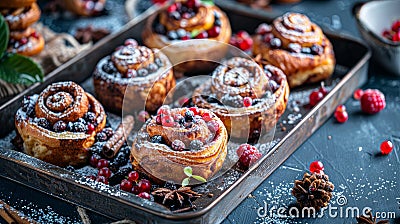 Close Up of Tray of Pastries Stock Photo