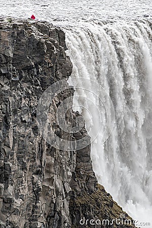 Detailed view of the Dettifoss waterfall, northern Iceland, as seen from the east side Stock Photo