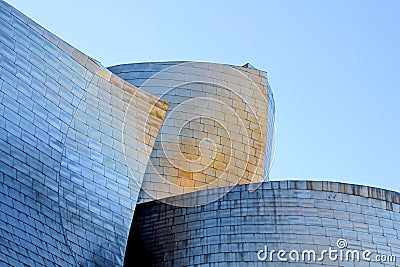 Detailed view of The Guggenheim Museum in Bilbao, Biscay, Basque Editorial Stock Photo