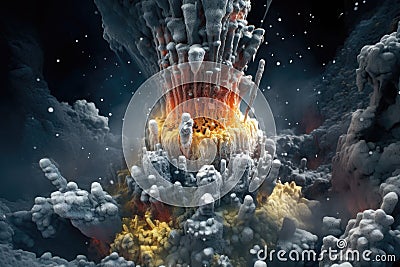 detailed view of a hydrothermal vents mineral-rich structure Stock Photo