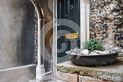 Detailed view of a lovely, recently painted Front Door. Editorial Stock Photo