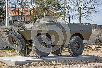 Detailed view of old armored military tank vehicle Editorial Stock Photo