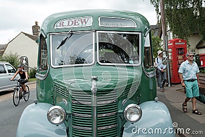 Detailed view of a 1950s style British transport bus. Editorial Stock Photo