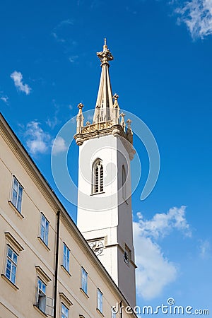 A detailed view of the tower of Augustinian Church - Augustinerkirche, Vienna, Austria Stock Photo