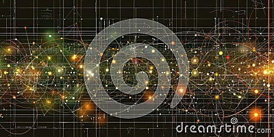 detailed visualization of neural network connections, glowing synapses and neurons. abstract image concepts in Stock Photo