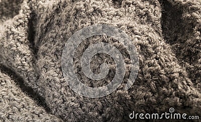 Detailed warm gray cotton fabric background. Stock Photo