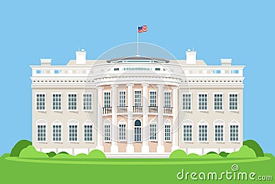 Detailed white house illustration Vector illustration. Vector Illustration