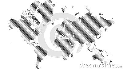 Illustration of globe map with geometric shapes pattern imposed Stock Photo