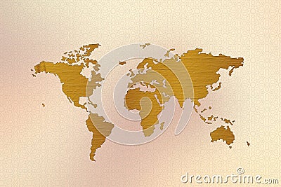 Detailed World Map- 22 JULY 2017. Stock Photo