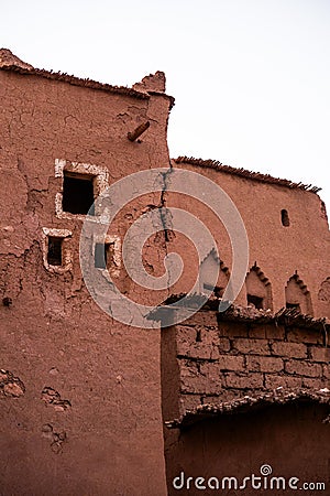 Details of Ait Benhaddou fortress town close to Ouarzazate in Morocco Stock Photo