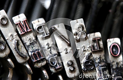 Details of the ampersand letter and in a part of the typewriter Stock Photo